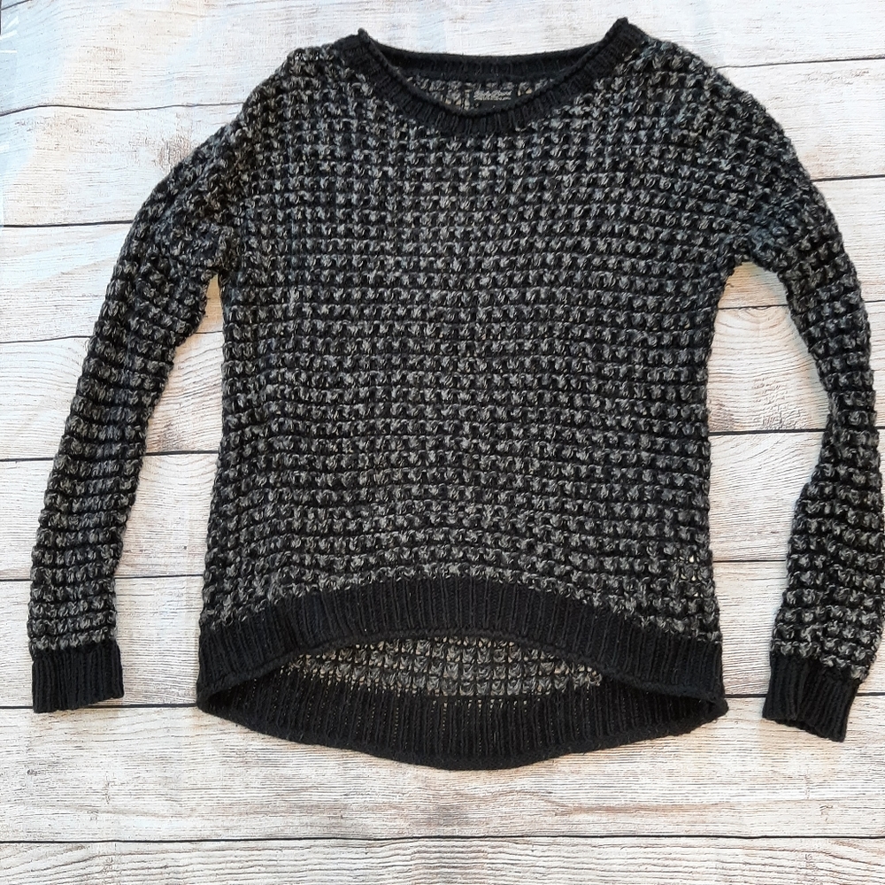 Lucky Brand Open Weave Black and Gray Sweater SM - Picture 12 of 12